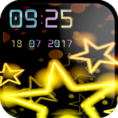 Digital Clock Live Wallpaper with Neon Theme icon