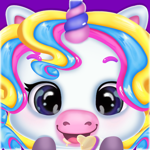 Newborn unicorn care game icon
