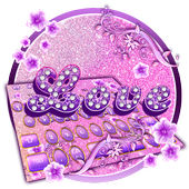 Tema della tastiera Neon Purple Love icon