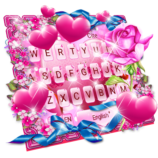 Pembe Girly Kalp klavye teması icon