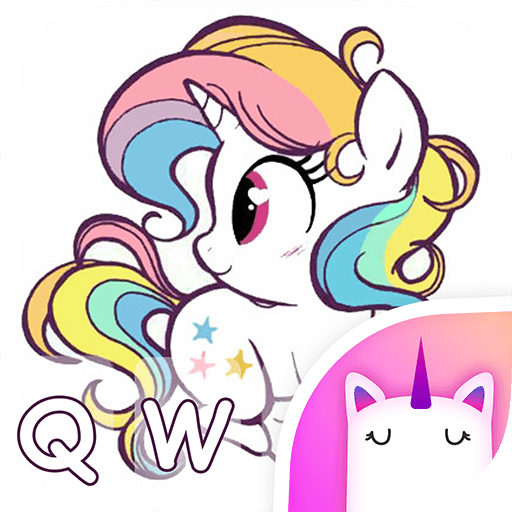 قوس قزح يونيكورن رموز تعبيرية لوحة المفاتيح الموضو أيقونة