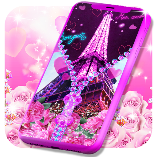 Paris zipper lock screen icon
