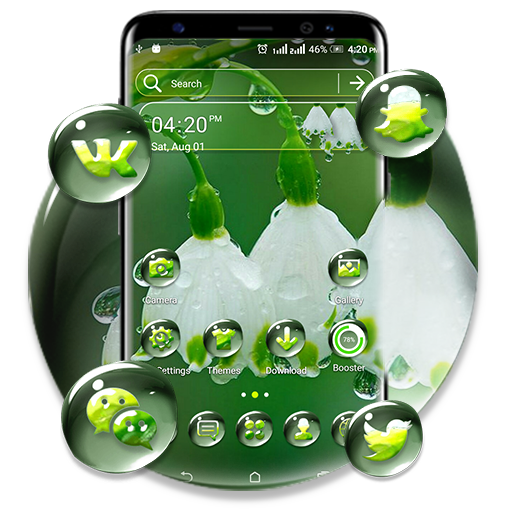 White Lily Rain Drop Theme icon