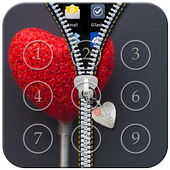 Heart Passcode Zipper Lock icon