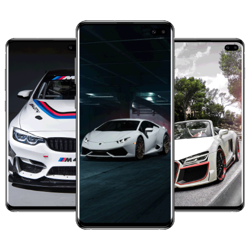 Белый автомобиль Обои иконка