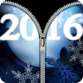 new year fake zipper lock icon