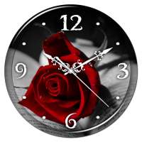 Red Rose Clock Live Wallpaper on 9Apps