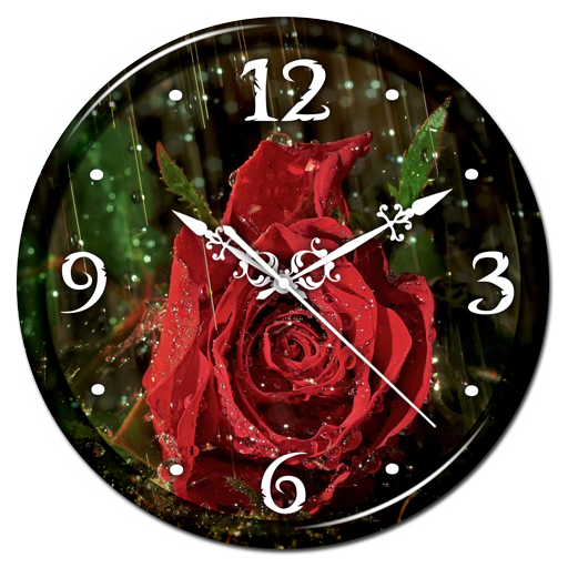 Rain Rose Clock Live Wallpaper icon