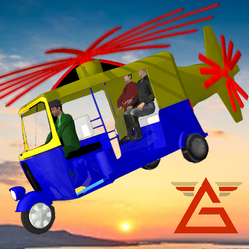 Flying Tuk Tuk Air Helicopter Futuristic Rickshaw icon