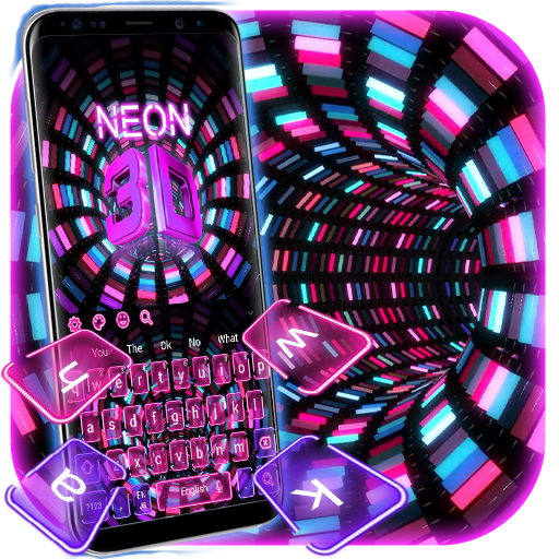 3D Neon Light Hologram Keyboard Theme icon