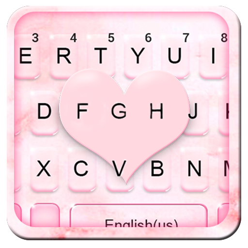 Pink Marble Heart Keyboard Theme icon