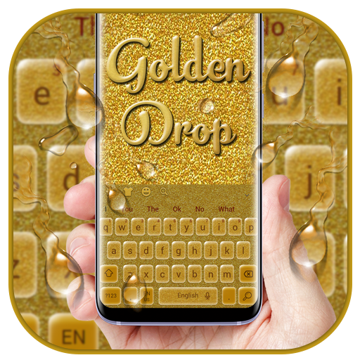 Beautiful Golden Drop Keyboard Theme icon