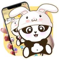 Yellow Cute Panda Bunny Theme on 9Apps