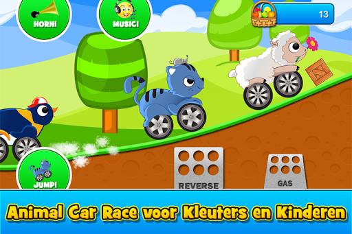 Animal Cars Racespelletje screenshot 1