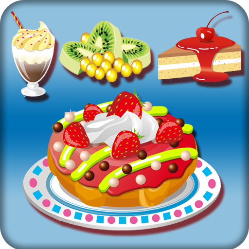 games girls decorating cake icon