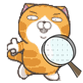 8Bit Lazy Garfill Cat In Pixel Coloring Art icon