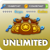 Coins, keys for subway prank icon