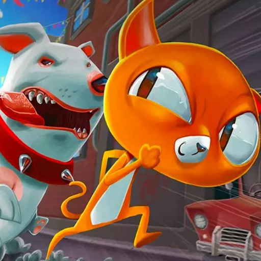 Subway cat - Tom cat running on the surfers street icon