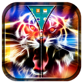 Neon Tiger Zipper Lock Screen icon