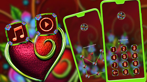 Flower Red Heart Launcher Theme screenshot 5