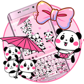 Pink Cute Panda Keyboard icon