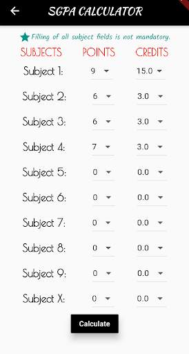 SGPA and CGPA Calculator for JNTU screenshot 2