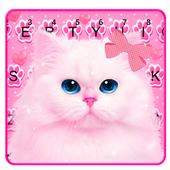 Lovely Pink Cute Kitty Keyboard Theme icon