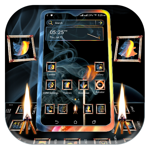ikon Smoky Matchstick Flame Launcher Theme