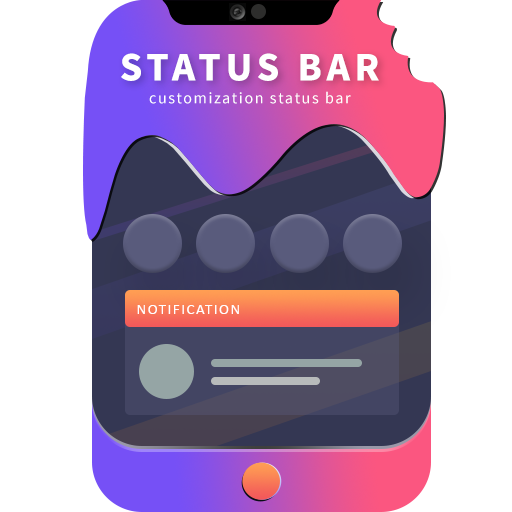 Customized color status bar -  custom notch icon