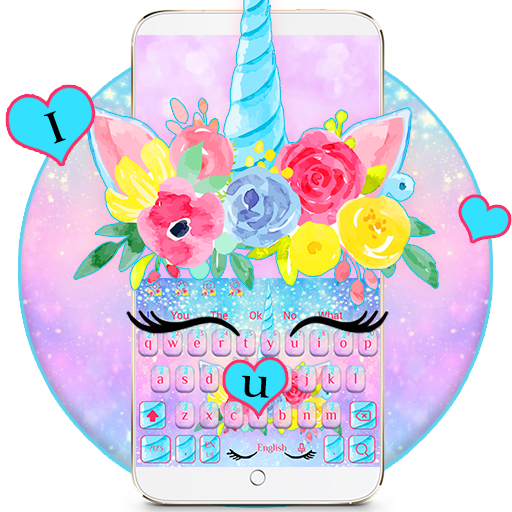 Cute Flower Unicorn Keyboard Theme icon