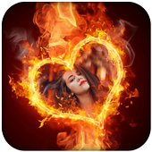 Fire Text Photo Frame icon