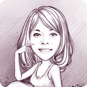 Cartoon Sketch Portrait Camera icon