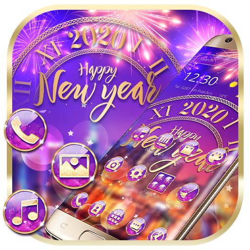 Happy Clock New Year 2020 Theme⌛ icon