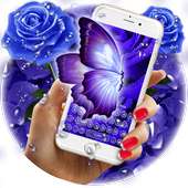 Beautiful Blue Rose Petal Keyboard on 9Apps