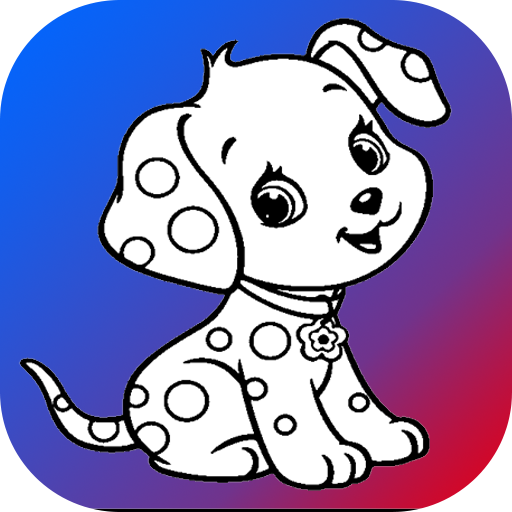 Dog Coloring Pages Game Glitter🐕puppy coloring icon
