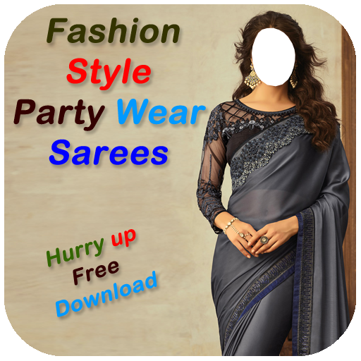 Fashion Style Party Wear Sarees Photo Montage icon