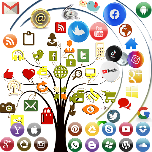 AIO: all social media apps icon