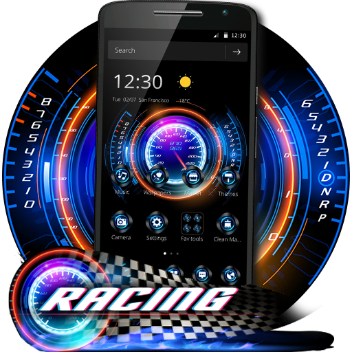 Racing Neon Speedometer Theme icon