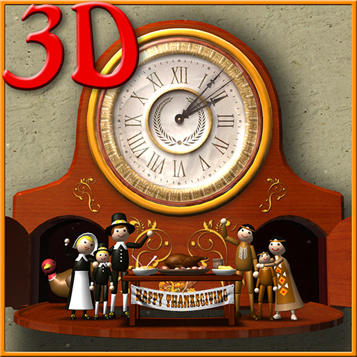 Thanksgiving Animated Clock 3D icon