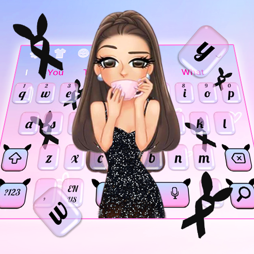 Kawaii Pink Fashion Girl Keyboard Theme icon