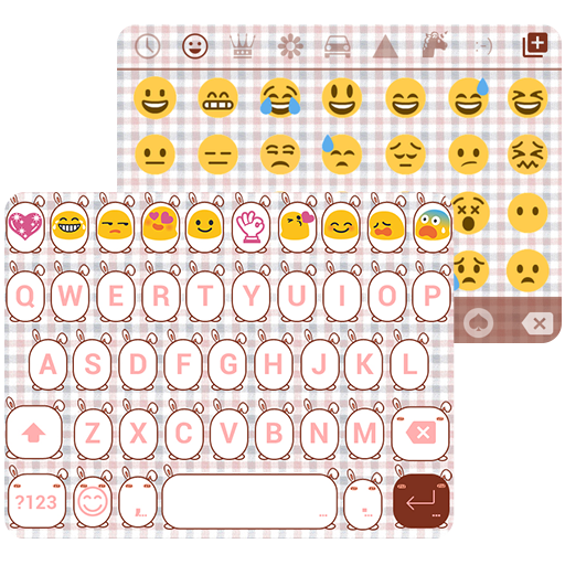 Cute Bunny Emoji Keyboard Skin icon