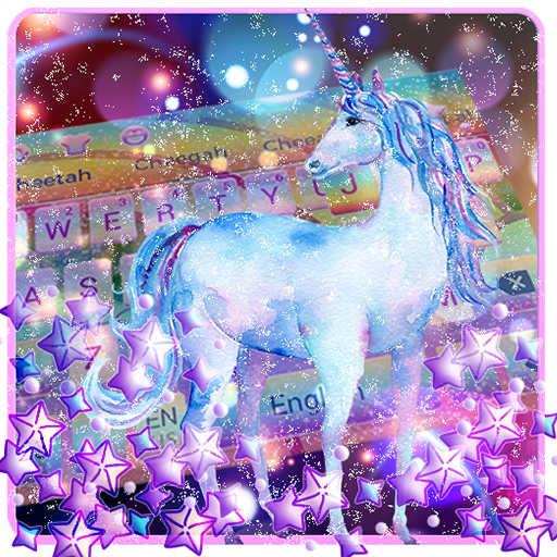 Glitter Galaxy Unicorn Keyboard أيقونة