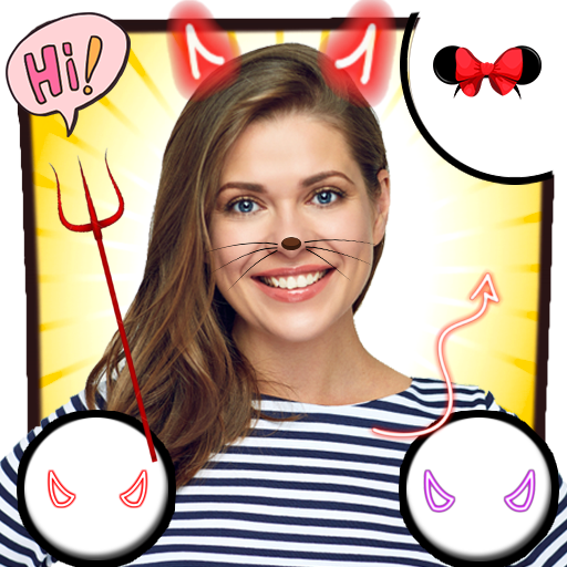 Neon devil horns photo editor - For Snap Girls icon
