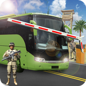 Army bus hill climbing drive icon