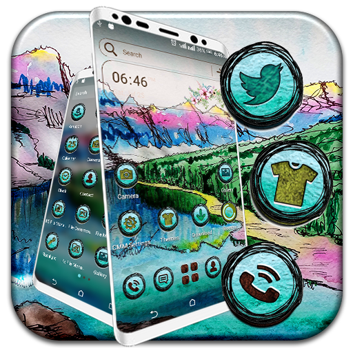 Nature Mountain Drawing Theme icon