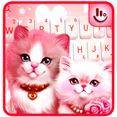 Cute Pink Lovely Kitty Cat Keyboard Theme أيقونة