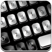 لوحة المفاتيح أسود أبيض أيقونة