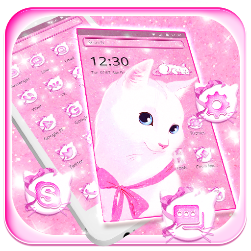 Pink Bow Cat Theme icon