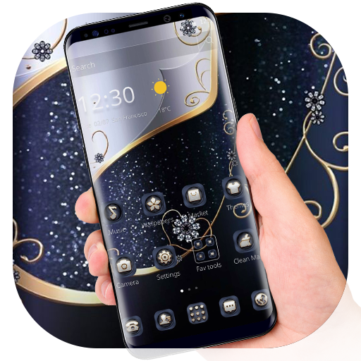 ikon Blue Silver Gold Business Theme