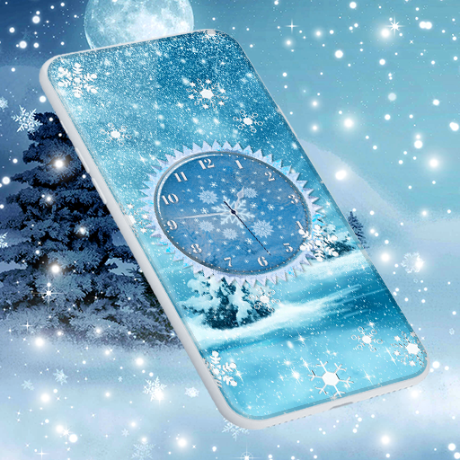 Winter Snow Clock Wallpaper иконка
